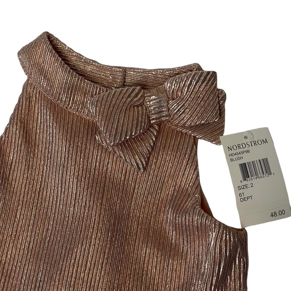 NWT Zunie Little Girl Metallic Blush Pink Sleeveless Dress Size 2 - Picture 4 of 5